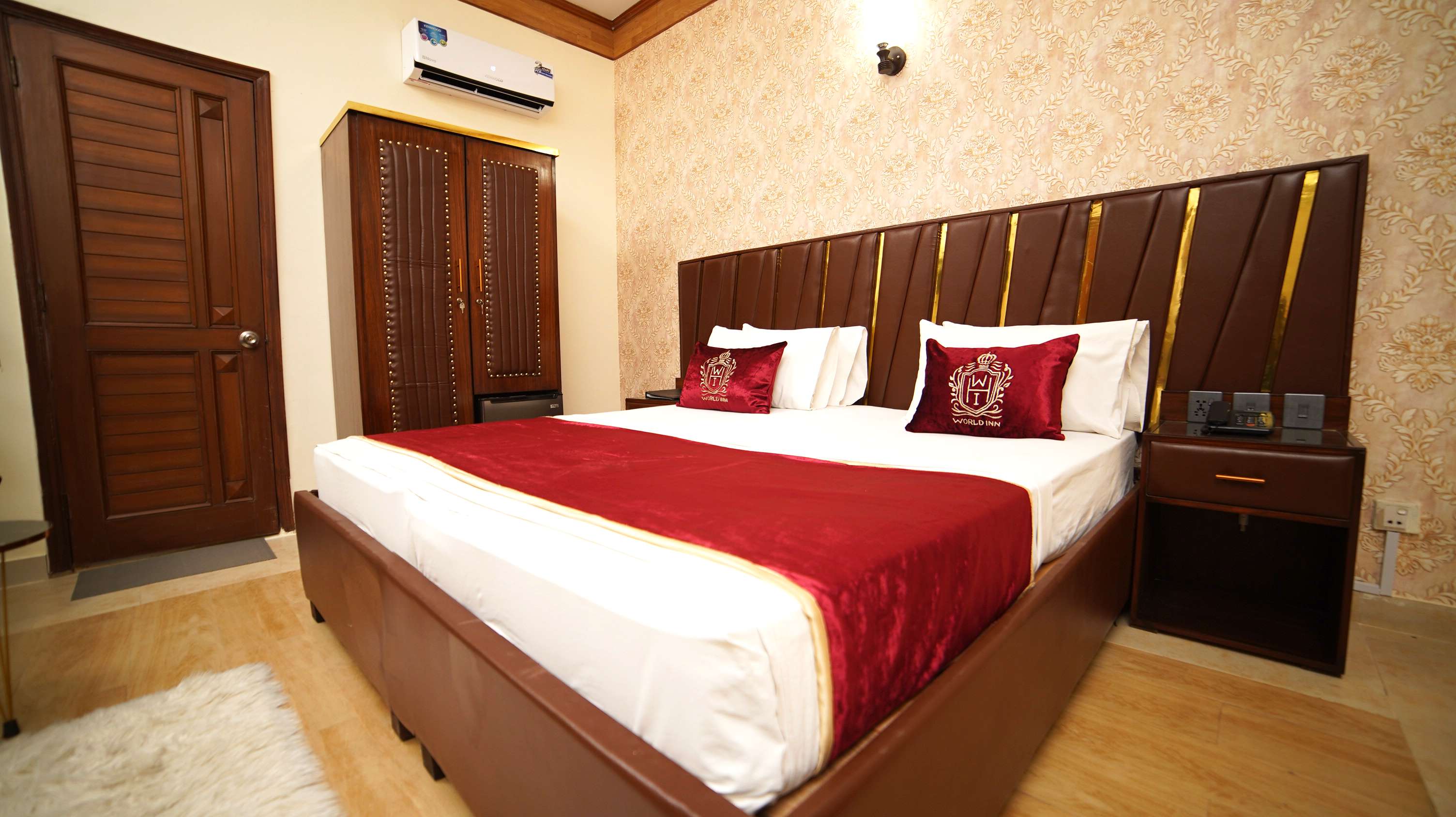 Spacious hotel lobby with comfortable seating